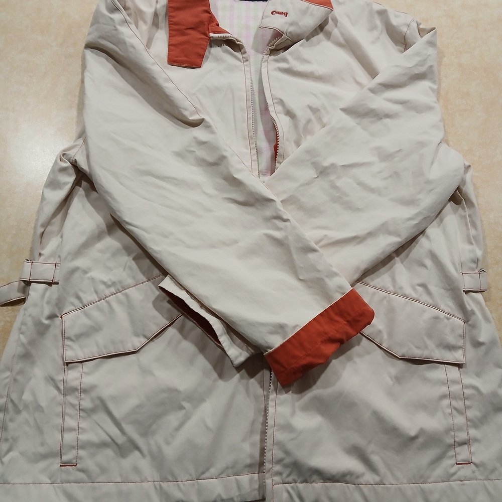 Alan Flusser Golf Cream and Rust Zip-Front Jacket
